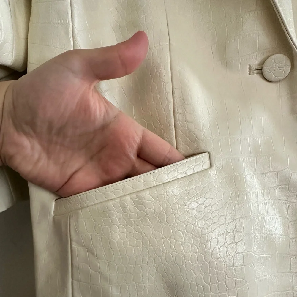 NWT| Cinq a Sept 'Kylie' Faux Croc Embossed Jacket Blazer - Picture 14 of 16